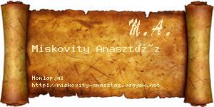 Miskovity Anasztáz névjegykártya